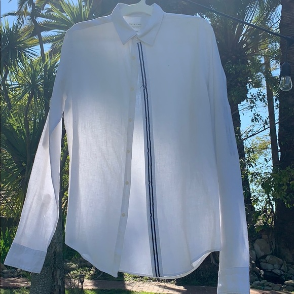 Men’s Zara White Button Down Shirt (SMALL) - Picture 2 of 6